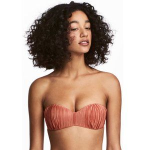 H&M Rust Pleated Bikini Top Strapless Bikini 4